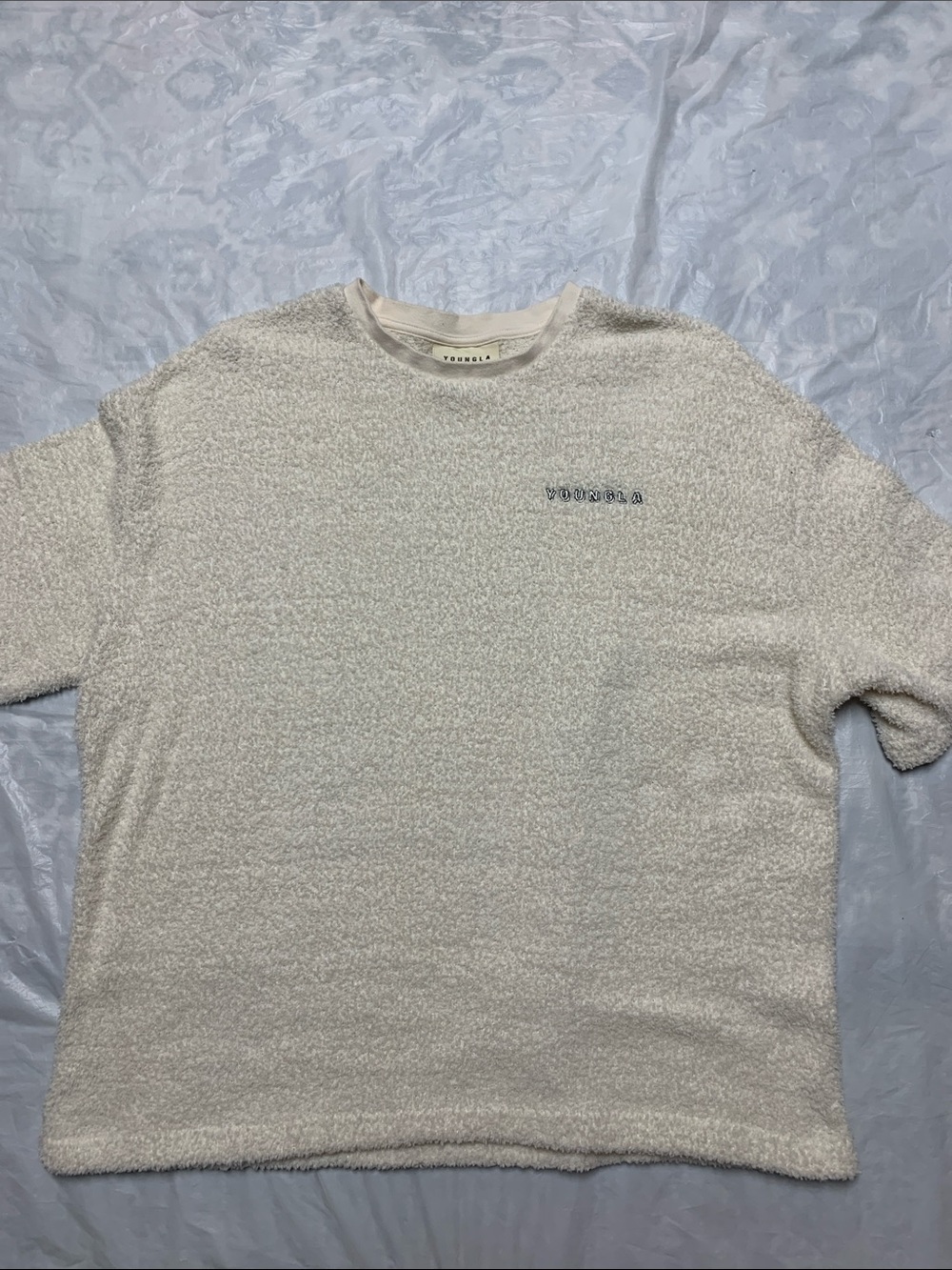 YoungLA 457 Soft AF Terry T Shirt Size Large Cream